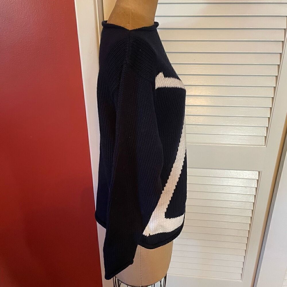COCO VILLA | navy boatneck sweater with white anchor S - Picture 3 of 6